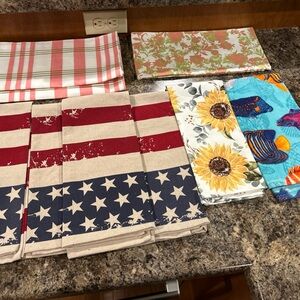 NWT - Set of Nine Colorful Patterned Kitchen Towels